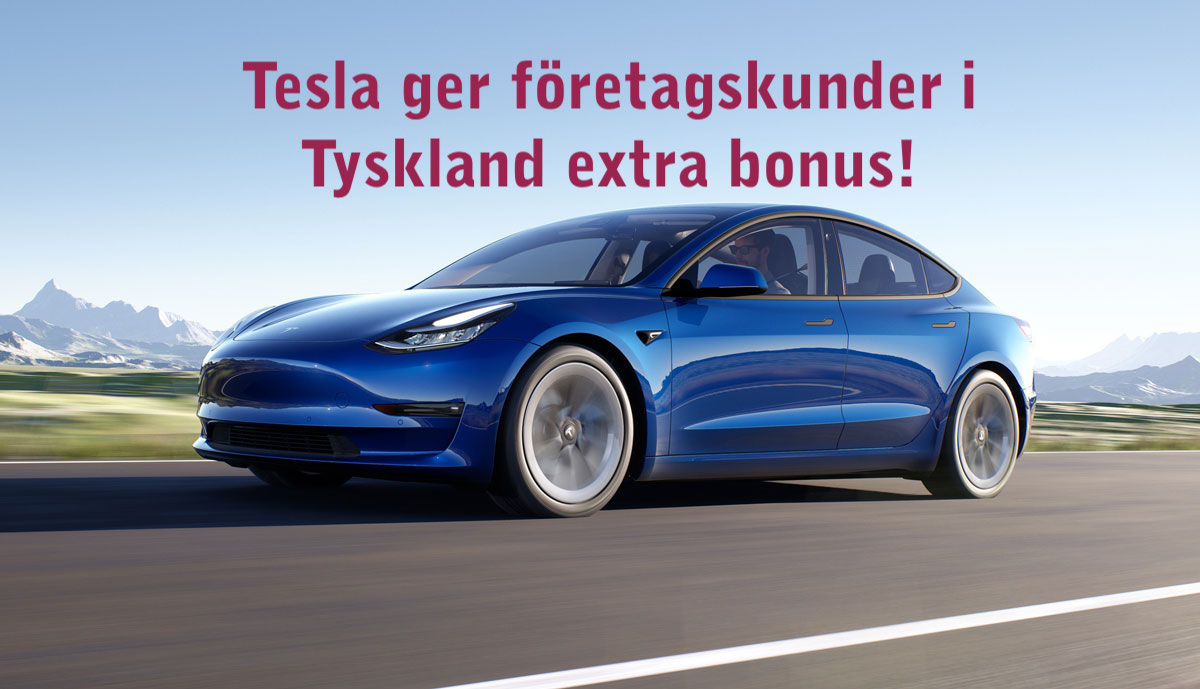Tesla ökar på miljöbonusen för företagskunder i Tyskland